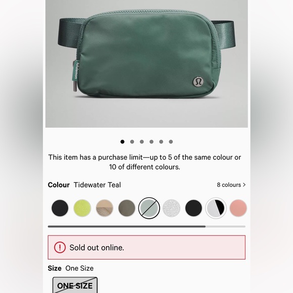 NWT Everywhere Belt Bag 1L Tide Water Teal - Lululemon , brand new, regular size - Picture 3 of 16